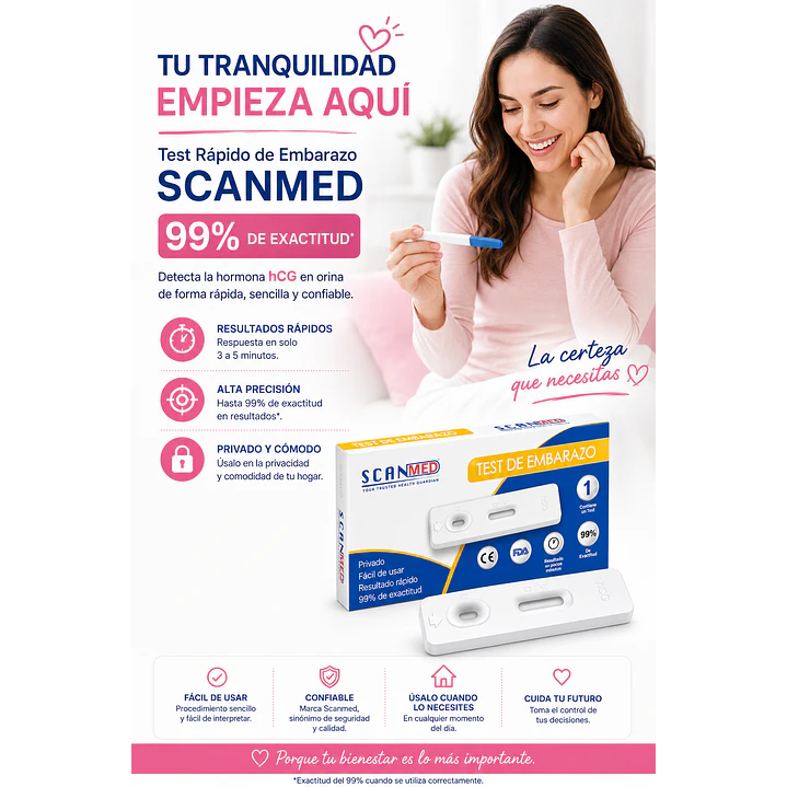 Test Rapido De Embarazo Scanmed 99% Exactitud  5