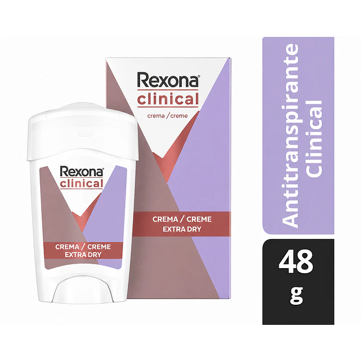 Rexona Clinical Extra Dry Desodorante Crema 96h 48Gr 2