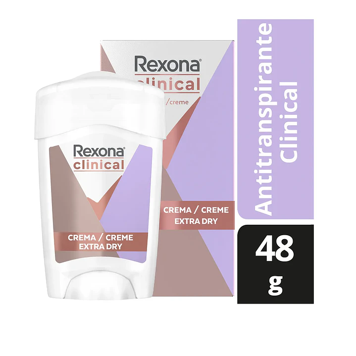 Rexona Clinical Extra Dry Desodorante Crema 96h 48Gr Pack X3 2