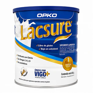 Lacsure Alimenticio En Polvo Sabor Vainilla 800 Grs
