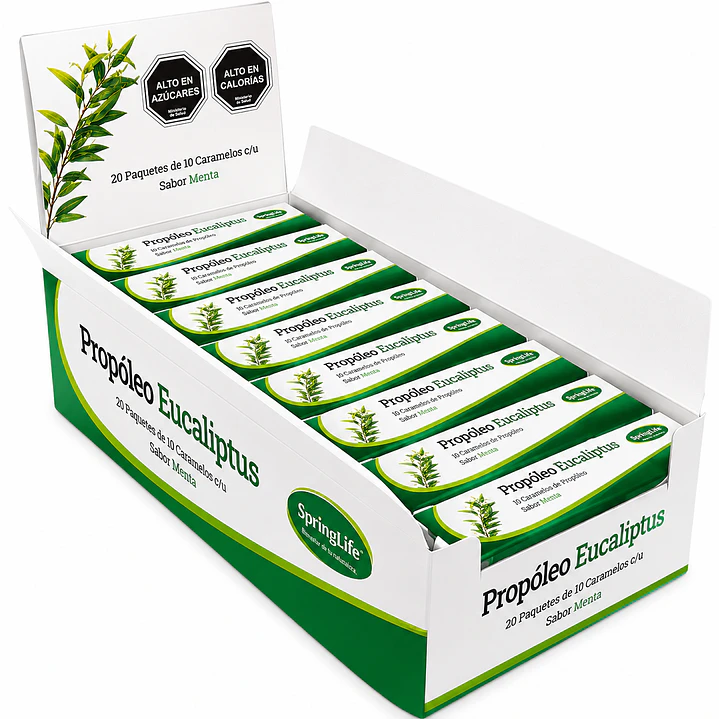Caramelo Propoleo Eucaliptus Springlife 10 Unidades Caja X20 1