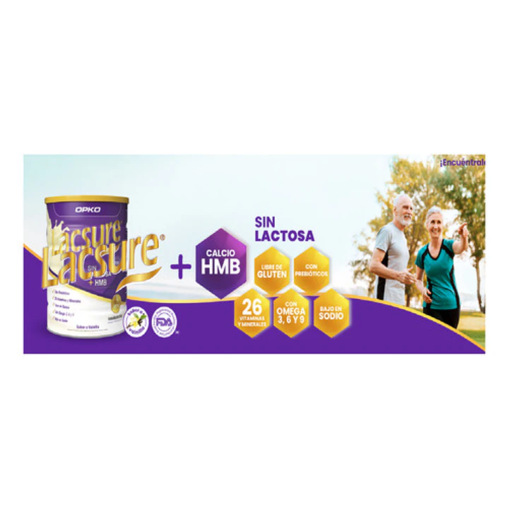 Lacsure Sin Lactosa + Hmb Sabor Vainilla 850 G Caja X6 9