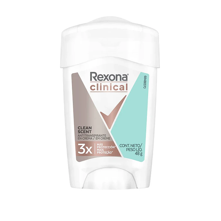 Rexona Clinical Desodorante en Crema Cleant Scent 96h 48Gr Pack X6 2