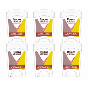 Rexona Clinical Mujer Desodorante Stress Control 96h 48Gr Pack X6