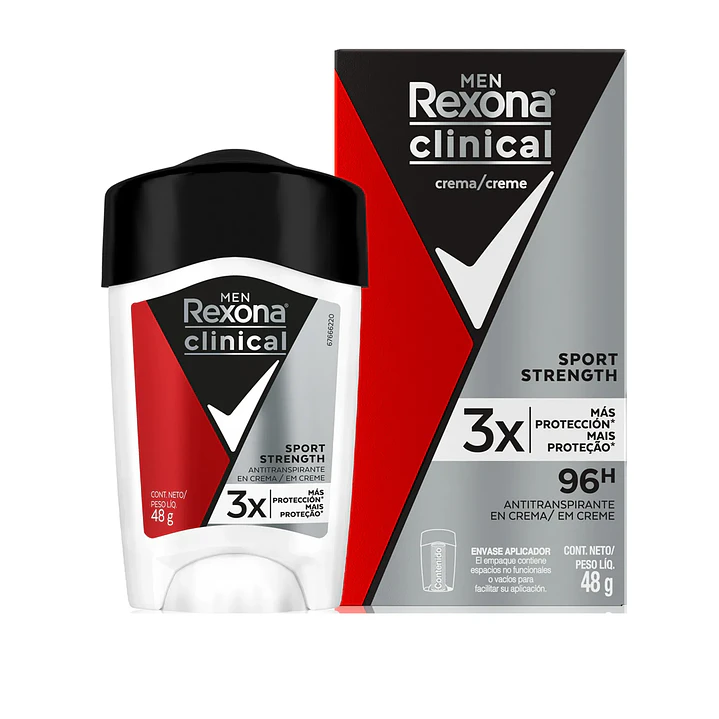 Rexona Clinical Men Desodorante En Crema Sport Strength 48Gr Pack X3 2