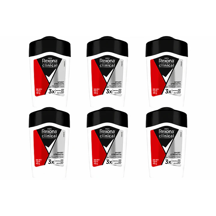 Rexona Clinical Men Desodorante En Crema Sport Strength 48Gr Pack X6 1