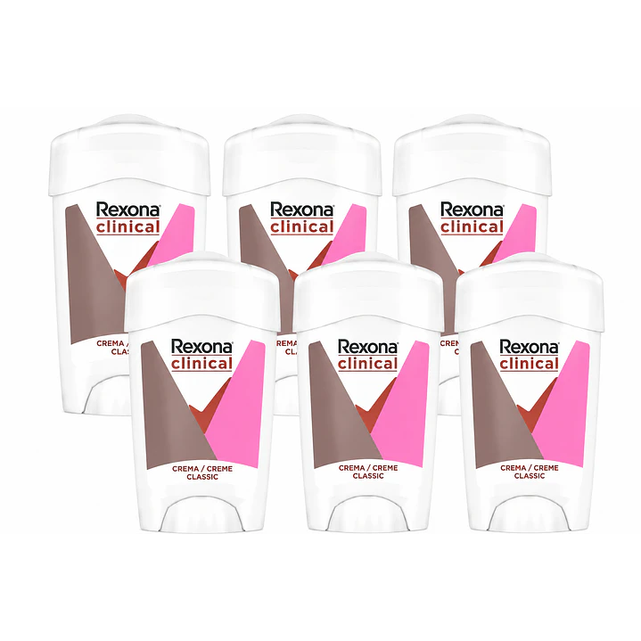 Rexona Clinical Classic Desodorante Crema 96h 48Gr Pack X6 1