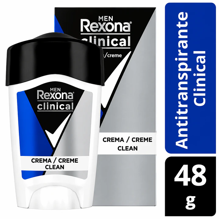 Rexona Clinical Men Desodorante En Crema Clean 96h 48Gr 1