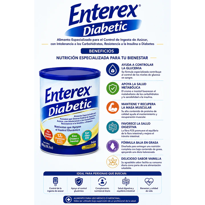 Enterex Diabetic Vainilla 800Gr 3