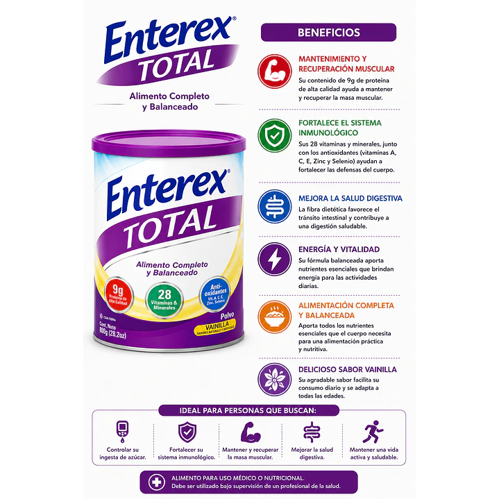 Enterex Total Vainilla 800Gr 3