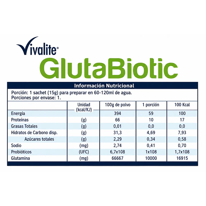 Vivalite GlutaBiotic Restaurador Intestinal 15Gr 5