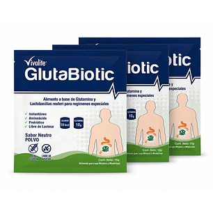 Vivalite GlutaBiotic Restaurador Intestinal 15Gr Pack X3