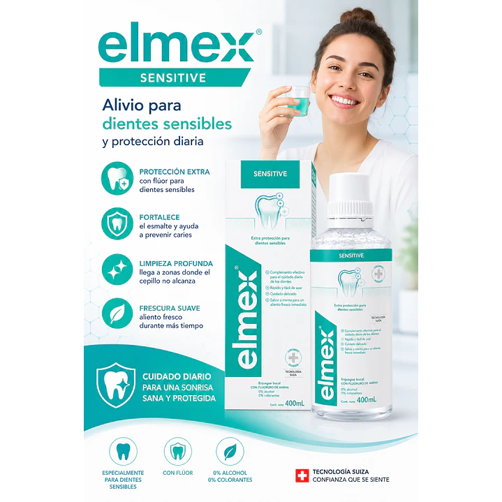 Elmex Sensitive Enjuague Bucal con Flúor 400 Ml 3