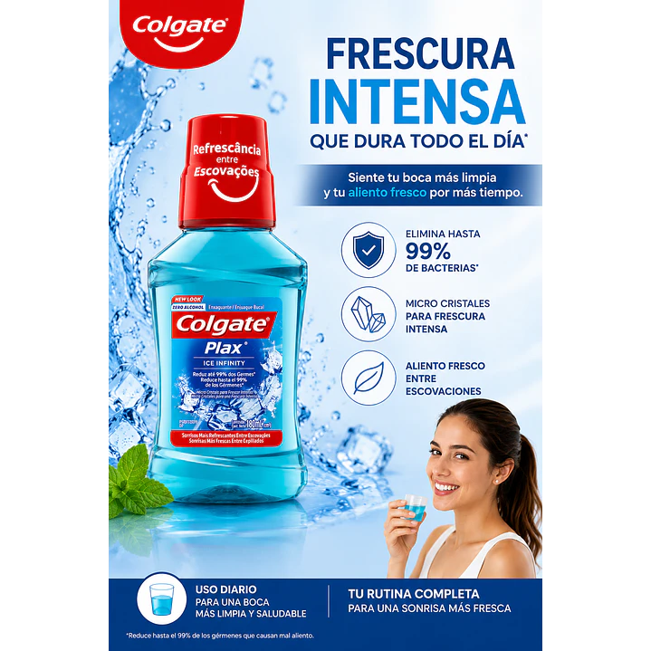 Colgate Plax Ice Infinity Enjuague Bucal 180 Ml 4