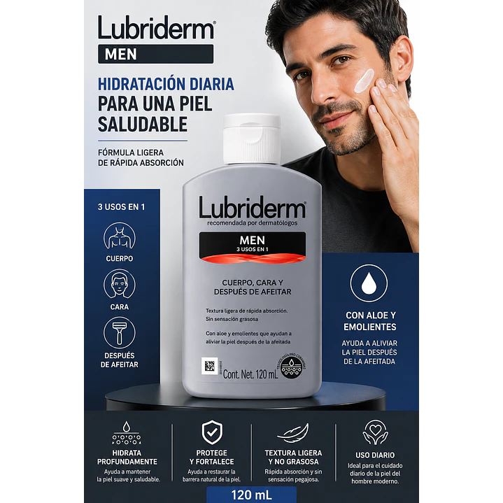 Lubriderm Men Crema Humectante 120 Ml 3