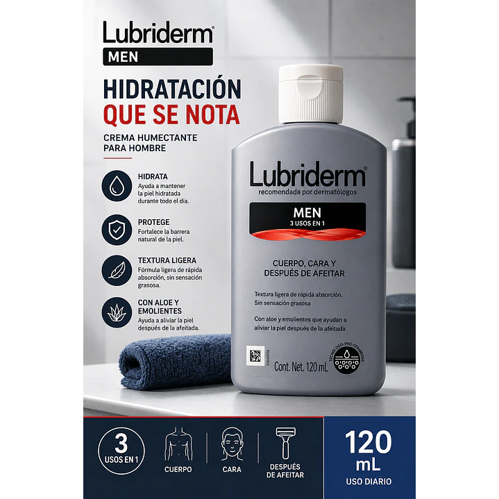 Lubriderm Men Crema Humectante 120 Ml 4