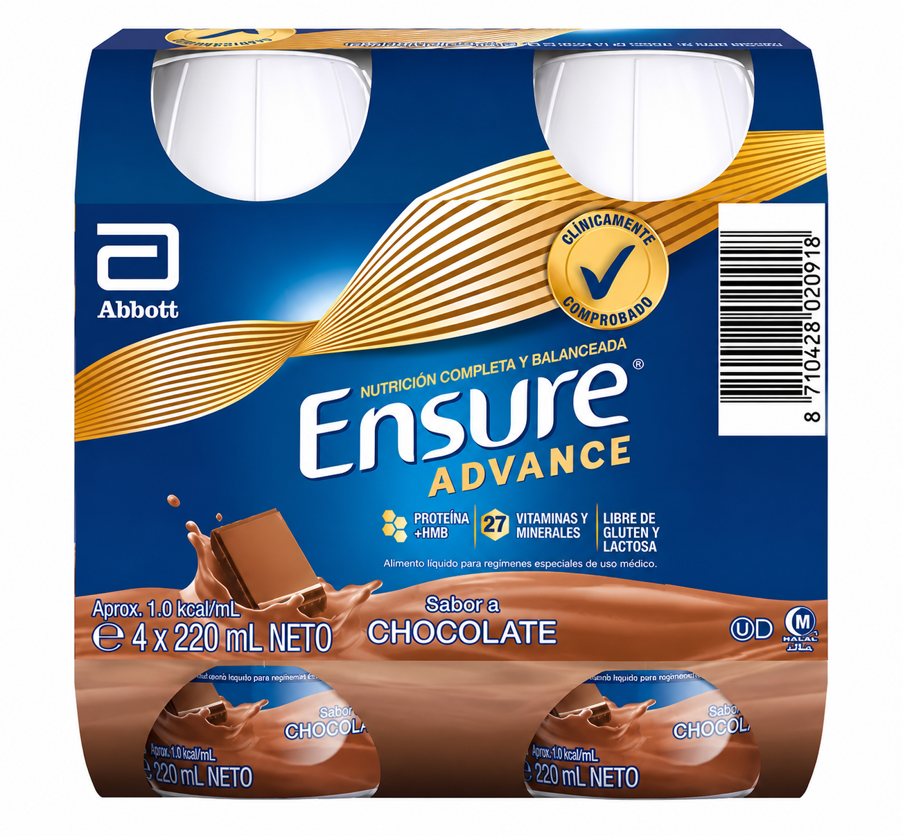 Ensure Advance Liquido Chocolate 220ml Pack x4