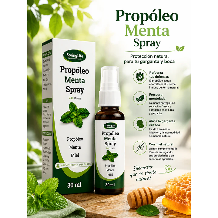 Propoleo Menta Spray Springlife 30Ml Pack X6 3