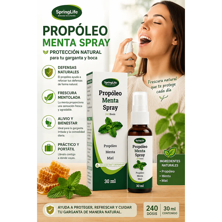 Propoleo Menta Spray Springlife 30Ml Pack X6 4