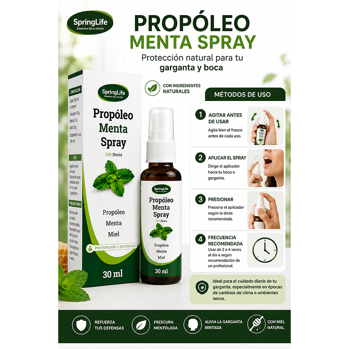 Propoleo Menta Spray Springlife 30Ml Pack X6 5