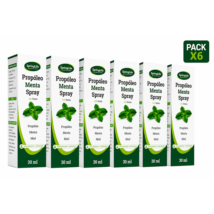 Propoleo Menta Spray Springlife 30Ml Pack X6 1