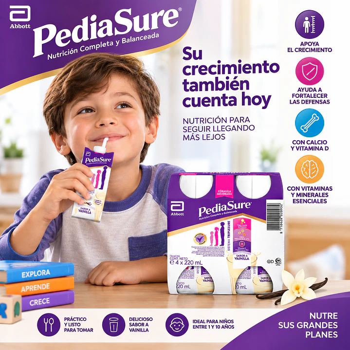 Pediasure Vainilla Liquido 4 X 220Ml 8