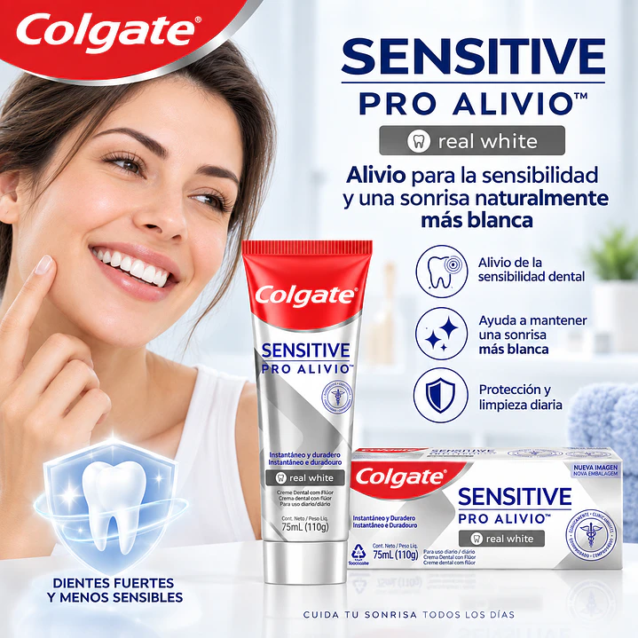 Crema Dental Colgate Sensitive Pro Alivio Real White 110 G 3