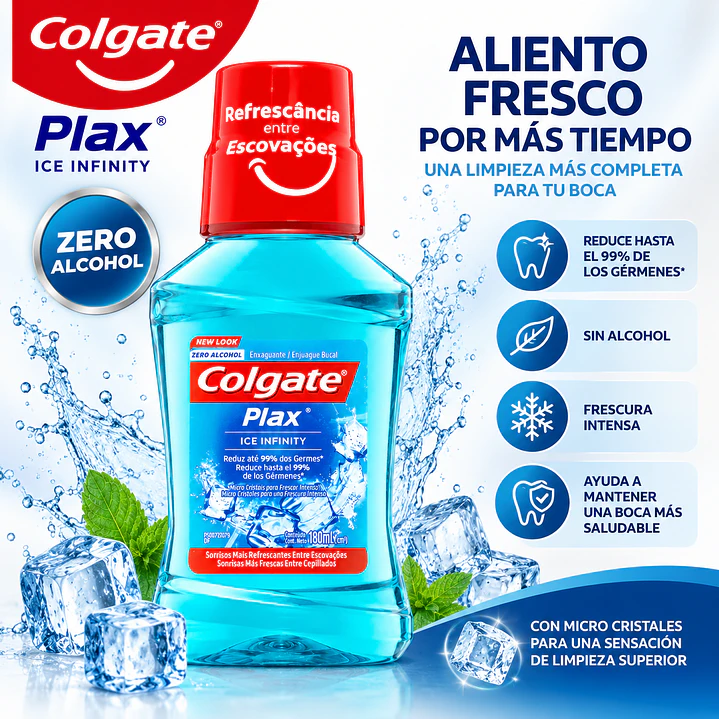 Colgate Plax Ice Infinity Enjuague Bucal 180 Ml 6