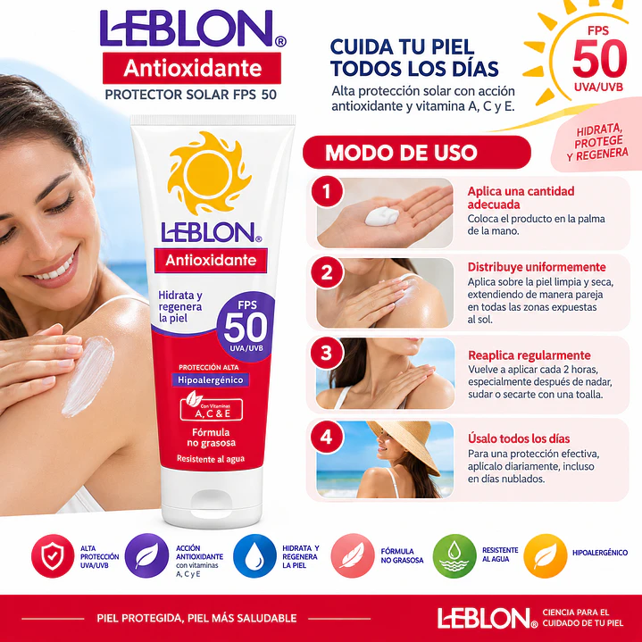 Leblon Protector Solar Antioxidante Fps 50 190 G 4