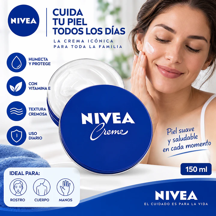 Nivea Creme, Crema Humectante Multiuso Vitamina E 150 Ml 4