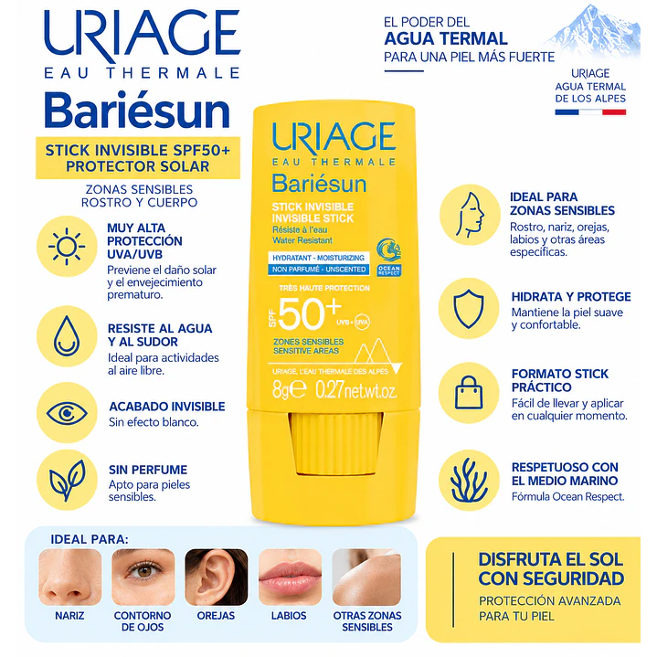 Bariesun Stick Invisible Spf50+ 8gr De Uriage 4