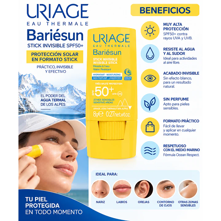 Bariesun Stick Invisible Spf50+ 8gr De Uriage 6