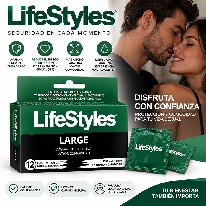 Preservativos LifeStyles Large Caja X12 3