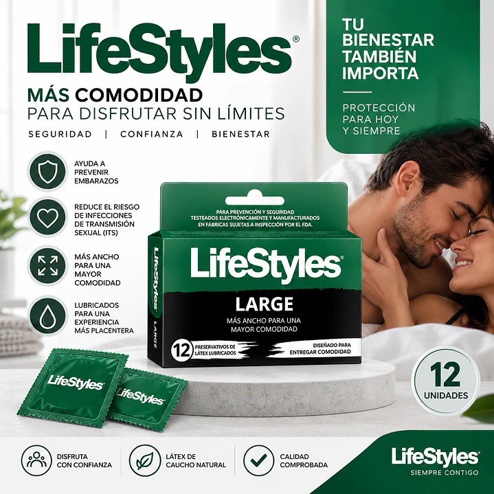Preservativos LifeStyles Large Caja X12 4