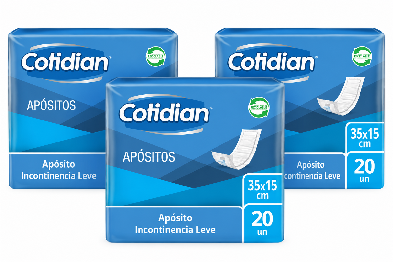Apósito Cotidian Normal Incontinencia Leve X20 Unid Pack X3