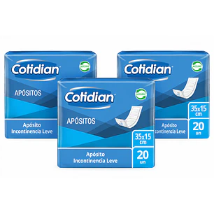 Apósito Cotidian Normal Incontinencia Leve X20 Unid Pack X3