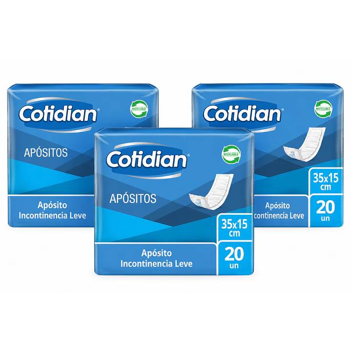 Apósito Cotidian Normal Incontinencia Leve X20 Unid Pack X3 1