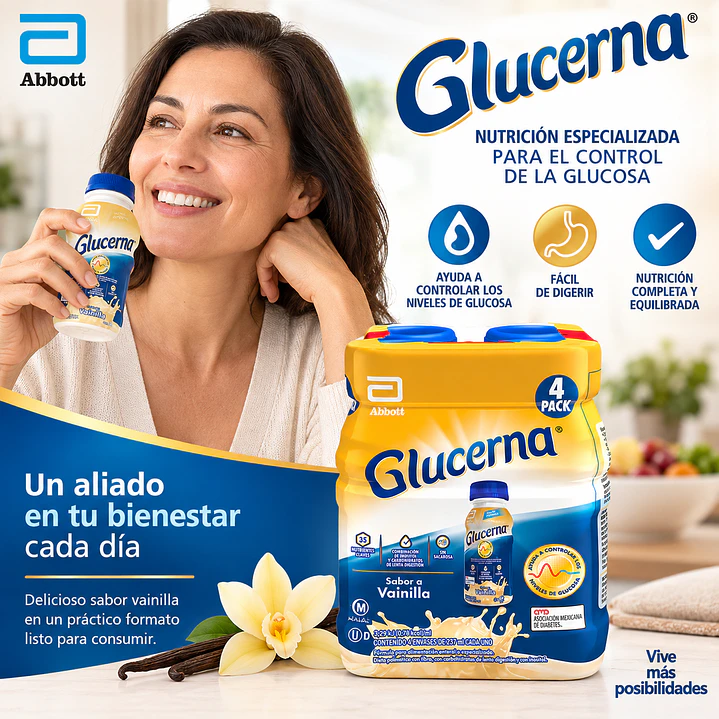 Pack Glucerna 237 mL Sabor Vainilla – Suplemento Nutricional para Control de Glucosa 4