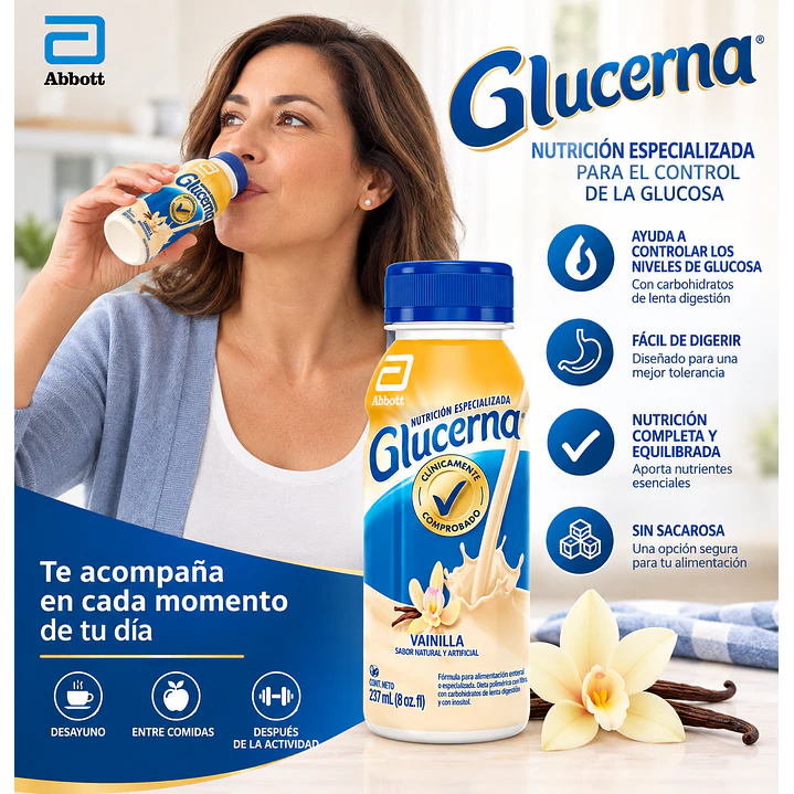 Pack Glucerna 237 mL Sabor Vainilla – Suplemento Nutricional para Control de Glucosa 5