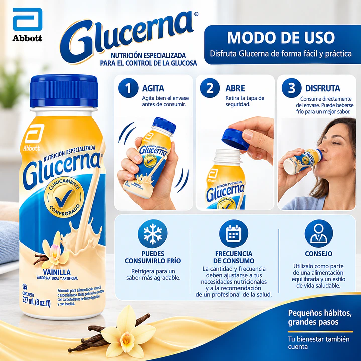 Pack Glucerna 237 mL Sabor Vainilla – Suplemento Nutricional para Control de Glucosa 6