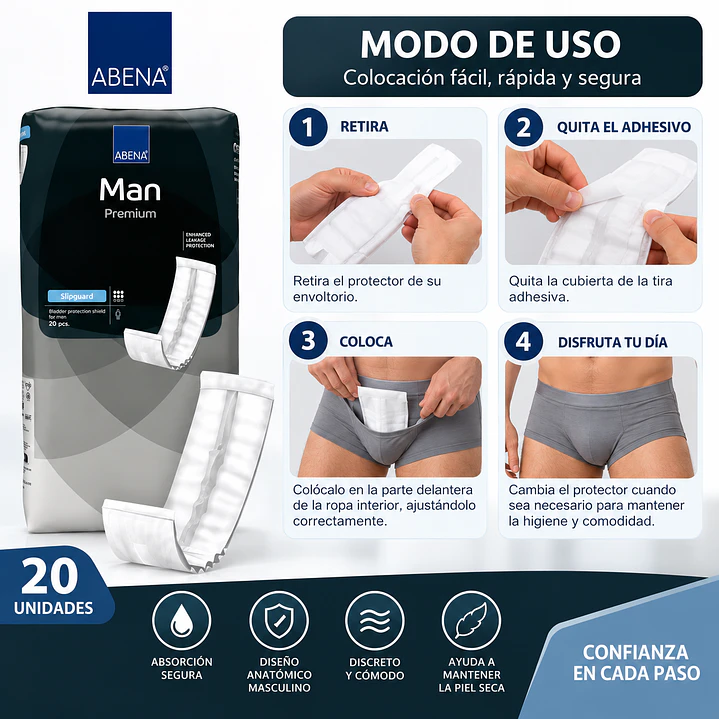 Abena Man Premium Slipguard X20 Unidad  3