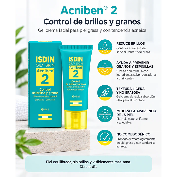Isdin Acniben Control De Brillos Y Granos Gel Crema 40Ml 4