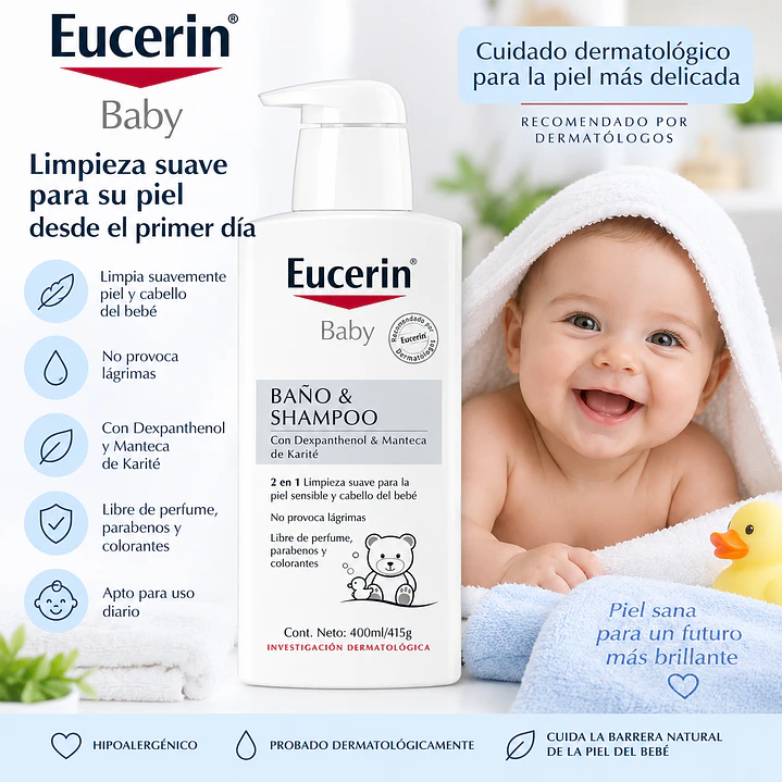 Eucerin Baby Baño & Shampoo 400 Ml 6