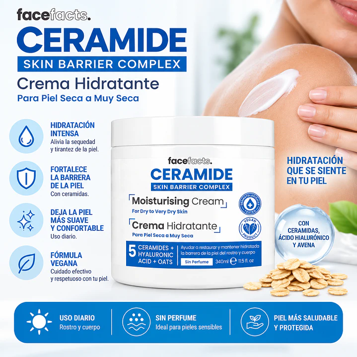 Crema Hidratante Para Piel Seca A Muy Seca 340ml Ceramide Fragancia Neutra 4