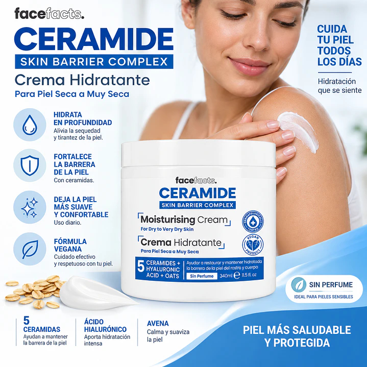 Crema Hidratante Para Piel Seca A Muy Seca 340ml Ceramide Fragancia Neutra 3