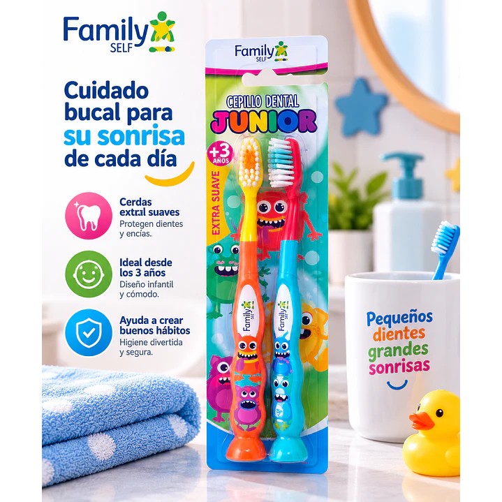 Pack x2 Cepillo Dental Infantil Family Extra Suave +3 Años 3