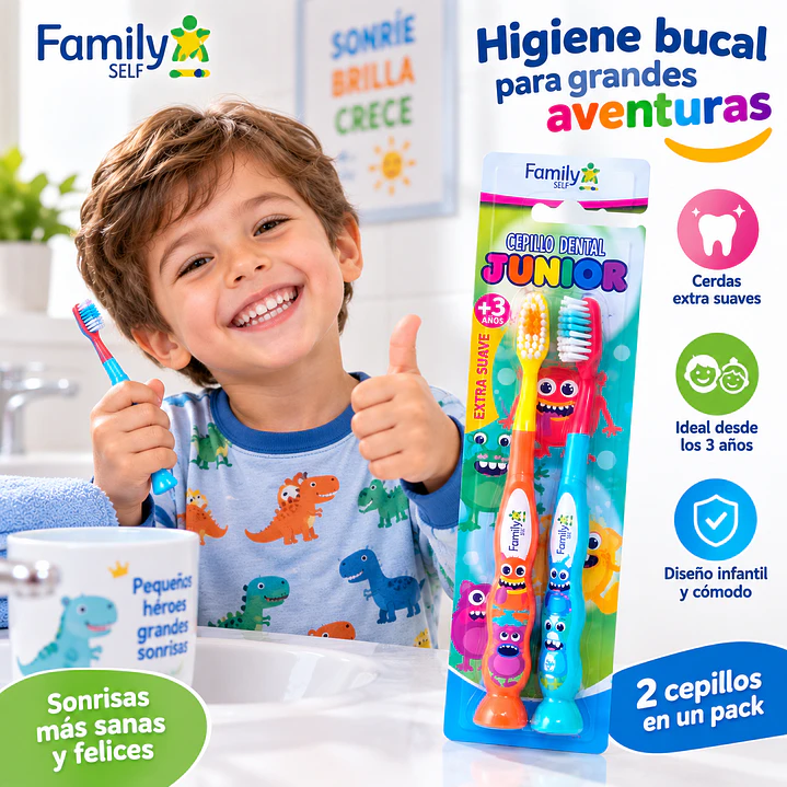 Pack x2 Cepillo Dental Infantil Family Extra Suave +3 Años 4