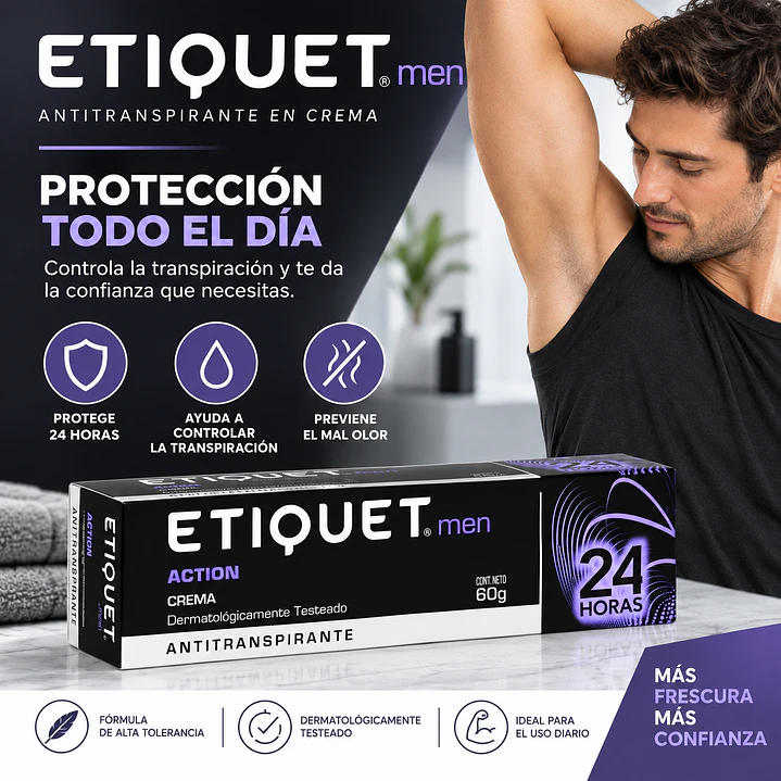 Desodorante Antitranspirante Etiquet Hombre en Crema 60G Pack X3 3