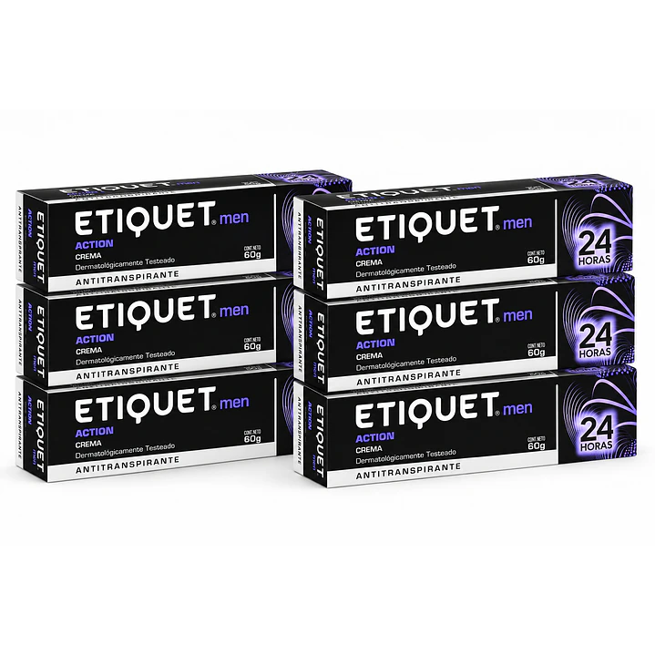 Desodorante Antitranspirante Etiquet Hombre en Crema 60G Pack X6 1