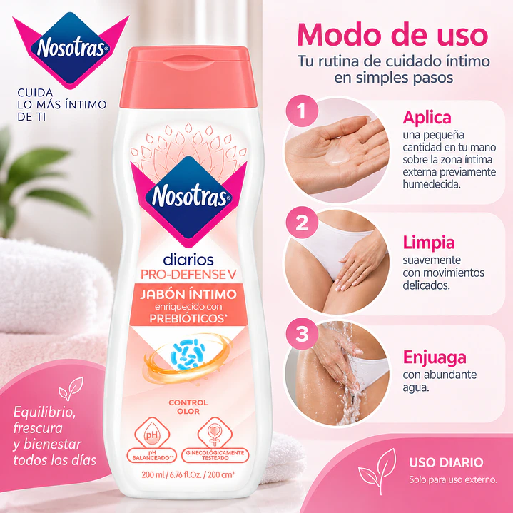 Jabón Íntimo Nosotras con Prebióticos 200 Ml 5